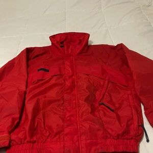 Vintage Columbia Whirlibird Red Windbreaker Jacket Women’s L 90s Ski Bomber Coat